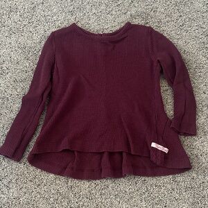 Ruffle Butts Maroon Bow Back Long Sleeve Tee